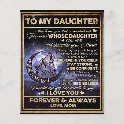 Naar mijn dochter Butterflies Gift, dochter Birthd Flyer (Voorkant)