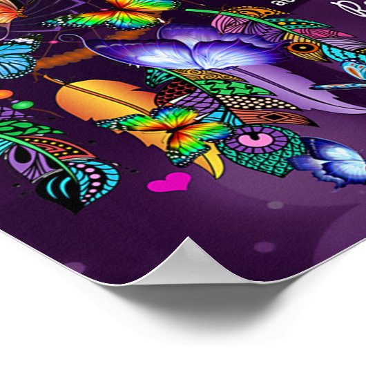 Naar mijn dochter Butterflies Gift, dochter Birthd Poster (Hoek)