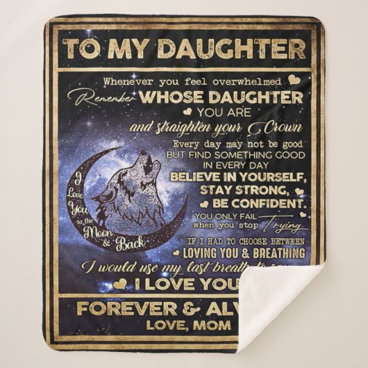 Naar mijn dochter Butterflies Gift, dochter Birthd Sherpa Deken (Voorkant)