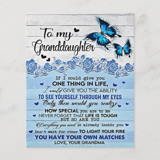 Naar mijn dochter Butterfly Gift, dochter Birthday Flyer (Voorkant)