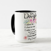 Naar mijn dochter, Daughter Coffe Mok Best Cadeft (Voorkant links)