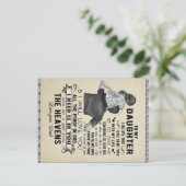 Naar mijn dochter, dochter Birthday Gift, baby Gir Briefkaart (Staand voorkant)