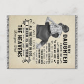 Naar mijn dochter, dochter Birthday Gift, baby Gir Briefkaart (Voorkant)