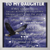 Naar mijn dochter, dochter Birthday Gift, baby Gir Poster (Voorkant)