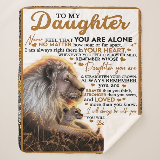 Naar mijn dochter, dochter Birthday Gift, baby Gir Sherpa Deken (Voorkant)