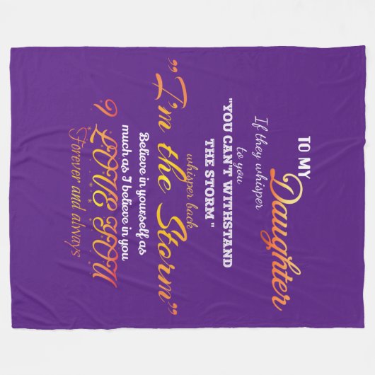 Naar mijn dochter Fleece Blanket (Voorkant (Horizontaal))