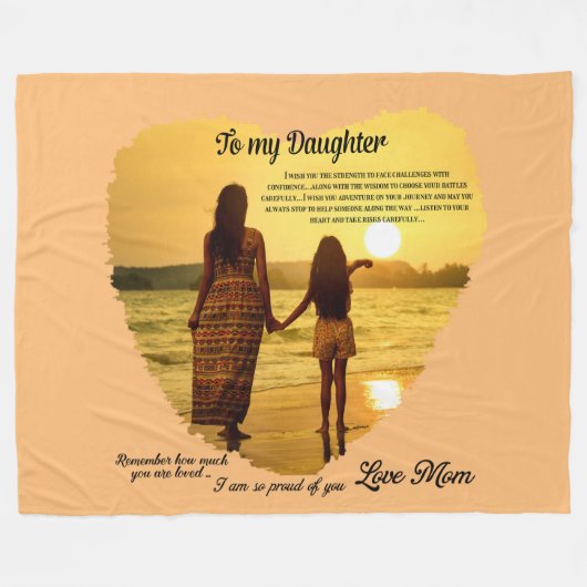 Naar mijn dochter fleece deken (Voorkant (Horizontaal))