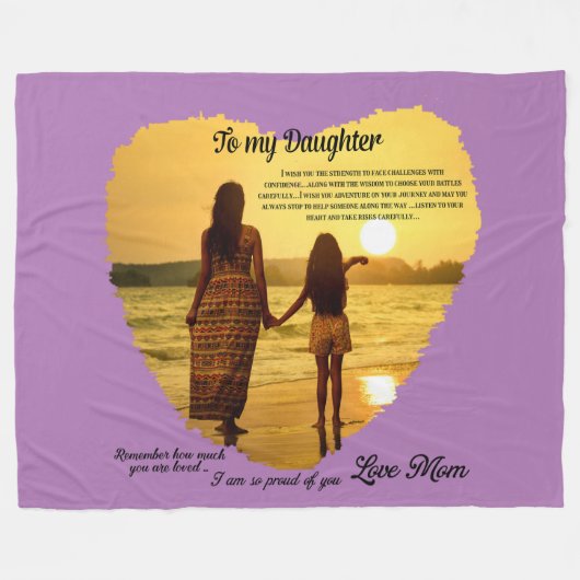 Naar mijn dochter fleece deken (Voorkant (Horizontaal))