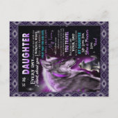 Naar mijn dochter Gift, dochter en vader, Wolf Lov Aankondigingskaart (Voorkant)