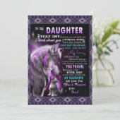 Naar mijn dochter Gift, dochter en vader, Wolf Lov Feestdagenkaart (Staand voorkant)