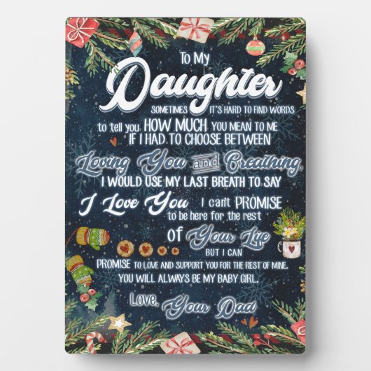 Naar mijn dochter Gift, kerstbrief aan dochter Fotoplaat (voorkant)