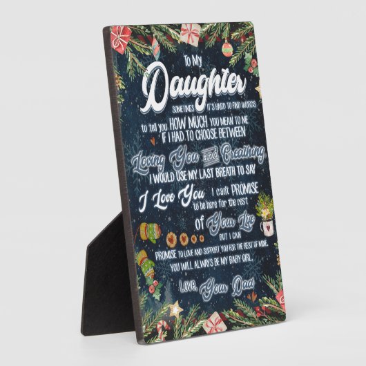 Naar mijn dochter Gift, kerstbrief aan dochter Fotoplaat (Zijkant)