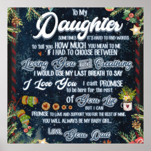 Naar mijn dochter Gift, kerstbrief aan dochter Poster