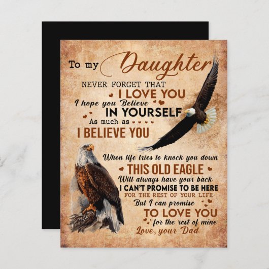 Naar mijn dochter Gift, pa en dochter, Eagle Lover (Voorkant / Achterkant)