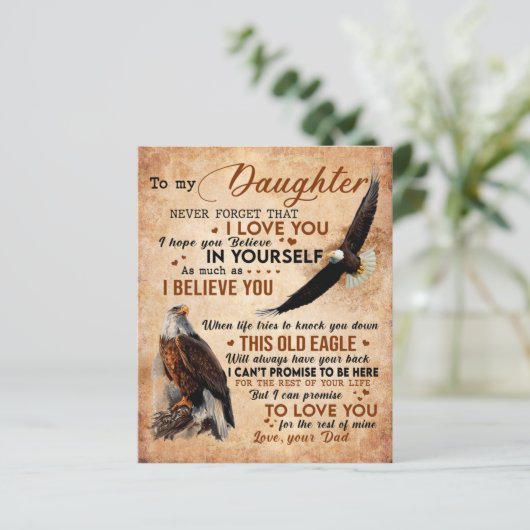 Naar mijn dochter Gift, pa en dochter, Eagle Lover (Staand voorkant)