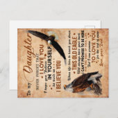 Naar mijn dochter Gift, pa en dochter, Eagle Lover Aankondigingskaart (Voorkant / Achterkant)