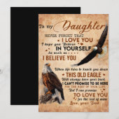 Naar mijn dochter Gift, pa en dochter, Eagle Lover Feestdagenkaart (Voorkant / Achterkant)