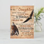 Naar mijn dochter Gift, pa en dochter, Eagle Lover Feestdagenkaart (Staand voorkant)