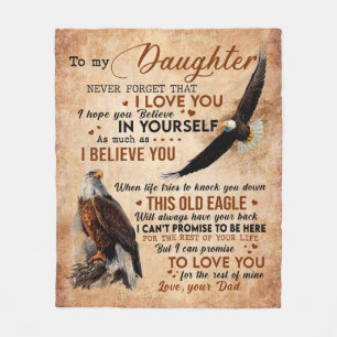 Naar mijn dochter Gift, pa en dochter, Eagle Lover Fleece Deken