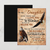 Naar mijn dochter Gift, pa en dochter, Eagle Lover Kaart (Voorkant / Achterkant)