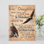 Naar mijn dochter Gift, pa en dochter, Eagle Lover Menu (Staand voorkant)