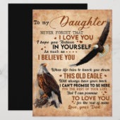 Naar mijn dochter Gift, pa en dochter, Eagle Lover Menu (Voorkant / Achterkant)