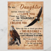 Naar mijn dochter Gift, pa en dochter, Eagle Lover Menu (Voorkant)