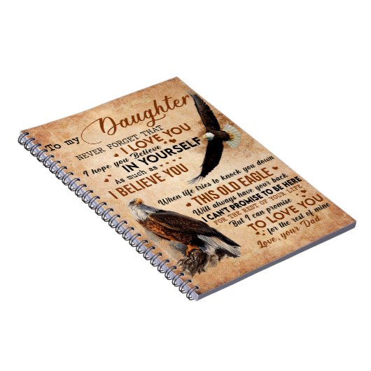 Naar mijn dochter Gift, pa en dochter, Eagle Lover Notitieboek (Rechterzijde)