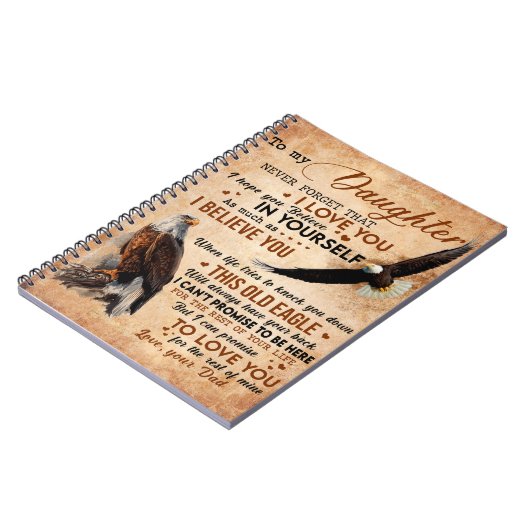 Naar mijn dochter Gift, pa en dochter, Eagle Lover Notitieboek (Linkerzijde)