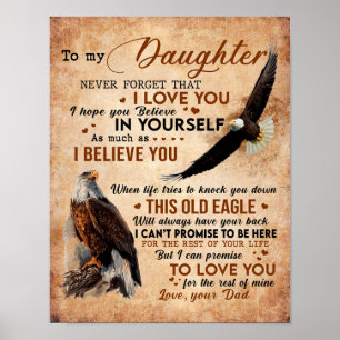 Naar mijn dochter Gift, pa en dochter, Eagle Lover Poster