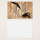 Naar mijn dochter Gift, pa en dochter, Eagle Lover Visitekaartje (Voorkant /achterkant)