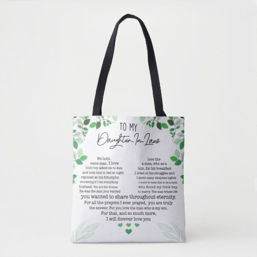 Naar mijn dochter in de Canvas tas. Tote Bag (Voorkant)