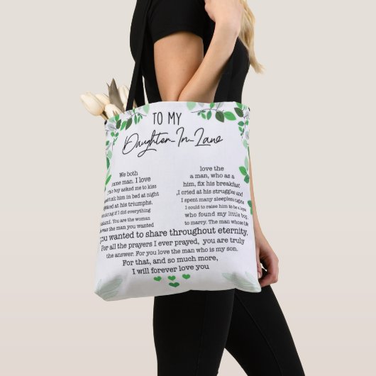 Naar mijn dochter in de Canvas tas. Tote Bag (Dichtbij)