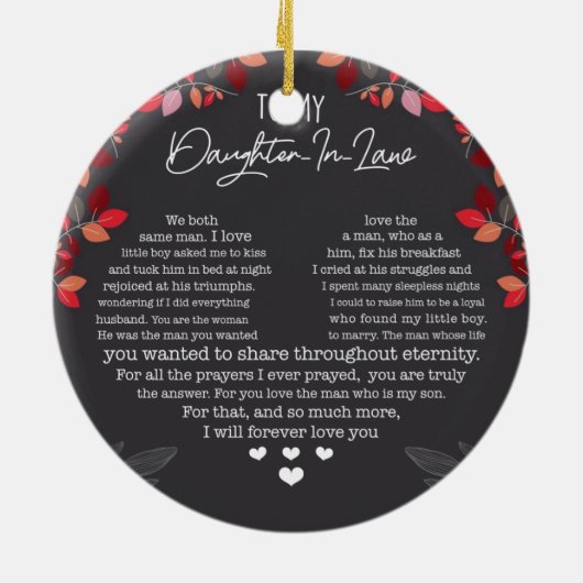 Naar mijn dochter in de wet Ornament (Achterkant)