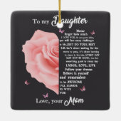 Naar mijn dochter keramische versiering keramisch ornament (Achterkant)