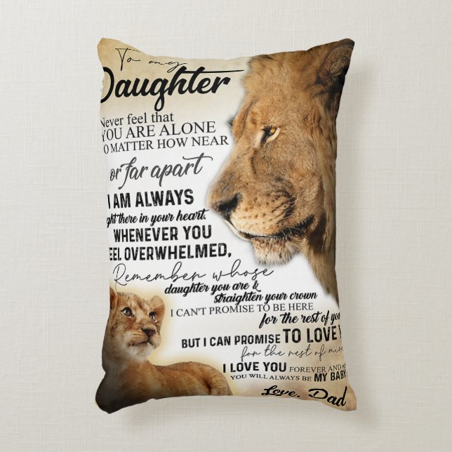 Naar mijn dochter Lion Family Gift, dochter Birthd Accent Kussen (Voorkant(Verticaal))