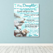 Naar mijn dochter Lion Family Gift, dochter Birthd Canvas Afdruk (Insitu (Houten vloer))