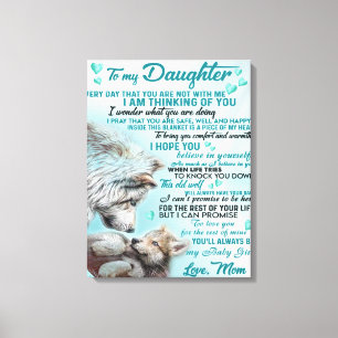 Naar mijn dochter Lion Family Gift, dochter Birthd Canvas Afdruk