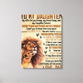 Naar mijn dochter Lion Family Gift, dochter Birthd Canvas Afdruk (Voorkant)