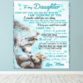 Naar mijn dochter Lion Family Gift, dochter Birthd Canvas Afdruk (Insitu (Houten vloer))