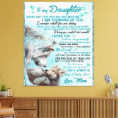 Naar mijn dochter Lion Family Gift, dochter Birthd Canvas Afdruk (Insitu (Woonkamer))