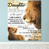 Naar mijn dochter Lion Family Gift, dochter Birthd Canvas Afdruk (Insitu (Houten vloer))