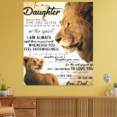 Naar mijn dochter Lion Family Gift, dochter Birthd Canvas Afdruk (Insitu (Woonkamer))