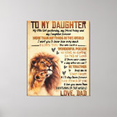 Naar mijn dochter Lion Family Gift, dochter Birthd Canvas Afdruk (Voorkant)