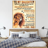 Naar mijn dochter Lion Family Gift, dochter Birthd Canvas Afdruk (Insitu (Slaapkamer))
