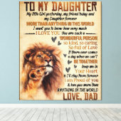 Naar mijn dochter Lion Family Gift, dochter Birthd Canvas Afdruk (Insitu (Houten vloer))