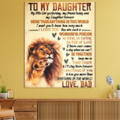 Naar mijn dochter Lion Family Gift, dochter Birthd Canvas Afdruk (Insitu (Woonkamer))