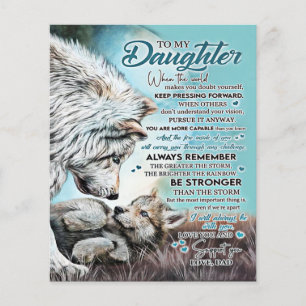 Naar mijn dochter Lion Family Gift, dochter Birthd Flyer