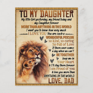 Naar mijn dochter Lion Family Gift, dochter Birthd Flyer