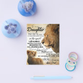 Naar mijn dochter Lion Family Gift, dochter Birthd Flyer (Enkel)